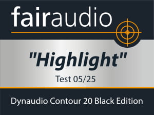 05-2025_Testsiegel_fairaudio_Dynaudio Contour 20 Black Edition_300px